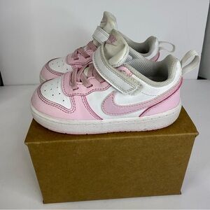 Nike Kids Pink and White Sneakers